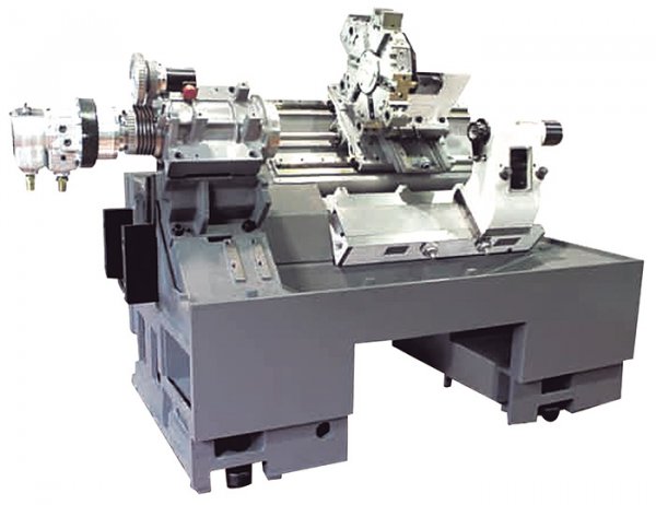 Robust machine frame with 45° inclined bed